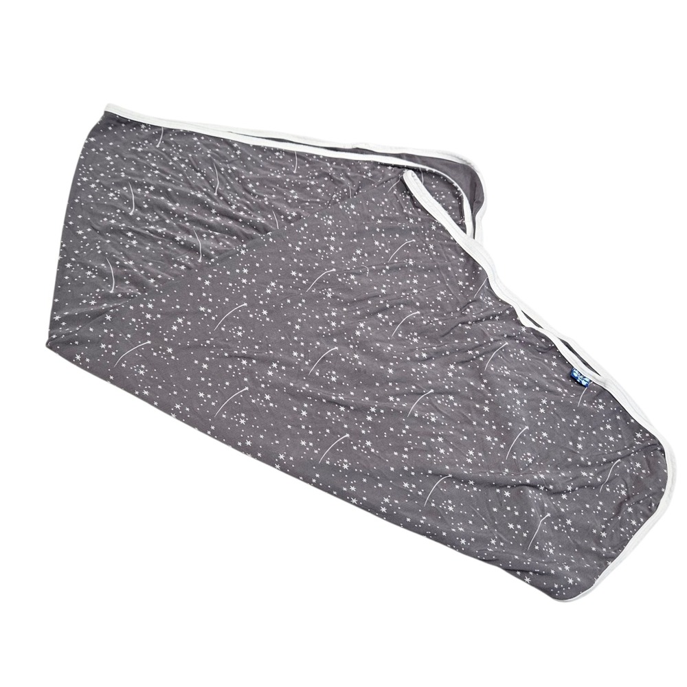 KicKee‎ Pants Gray Star Swaddle Blanket Baby Soft Bamboo Viscose Celestial Stars